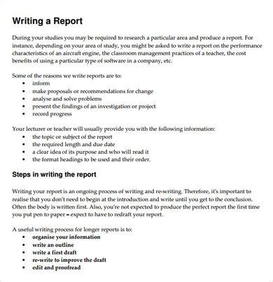 sample report writing format templates   report writing format report writing