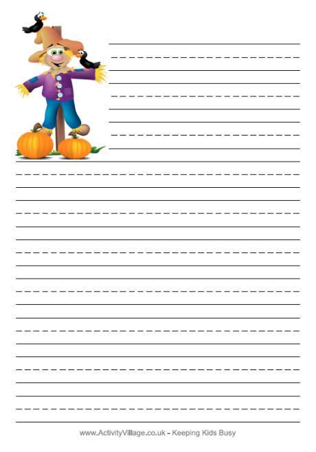 scarecrow writing paper writing paper writing paper template fall
