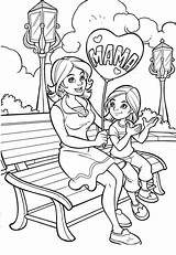 Coloring Pages Daughter Mother Color Kids Print Girls sketch template