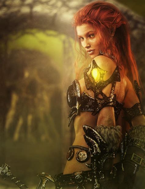 Redhead Warrior Woman Fantasy Art Daz3d Gallery 3d