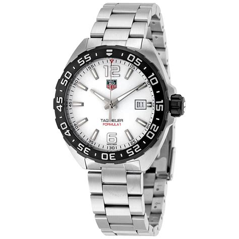 tag heuer formula  white dial mens  wazba formula