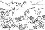 Beach Coloring Pages Summer Vacation Drawing Picnic Printable Scene Disney Colour Sheets Children Color Crowded Getdrawings Print Rocks Getcolorings sketch template