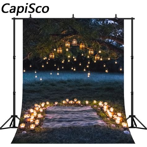capisco photography backdrops lights lawn tree outdoor wedding scene