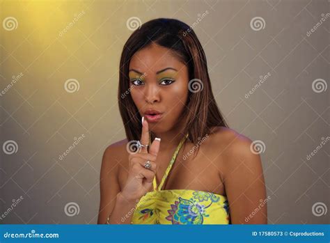 Beautiful Teen Girl Blows On Her Index Finger Stock Image Image Of
