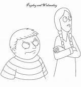 Addams Coloring Wednesday Pages Family Pugsley Kids Printable Character sketch template