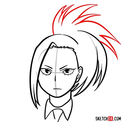 draw momo yaoyorozus face sketchok easy drawing guides