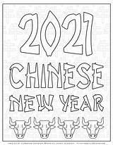 Year Chinese Coloring 2021 Poster Ox Pages Planerium Shop Login sketch template