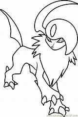Absol Pokémon Coloringpages101 sketch template
