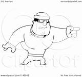 Robber Coloring Pointing Male Clipart Cartoon Pages Outlined Vector Bank Thoman Cory Royalty sketch template