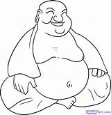 Buddha Drawing Fat Coloring Cartoon Pages Easy Draw Drawings Buddhist Step Symbols Cliparts Laughing Becuo Culture Getdrawings Library Clipart Buddhism sketch template