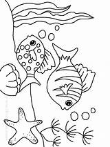 Sea Coloring Under Pages Kids Animals Drawing Color Cartoon Print Printable Underwater Drawings Ocean Fish Animal Sheets Illustration Fun Getdrawings sketch template