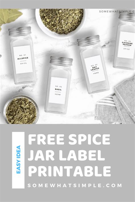 spice jar labels  printable   simple
