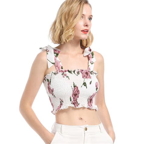 2018 New Sexy Summer Camis Slim Flowers Print Sling Vest Female Short