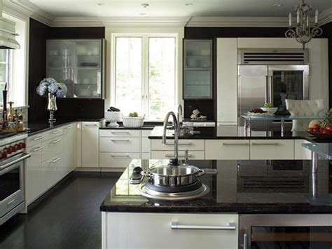 modern kitchen designs  black countertops