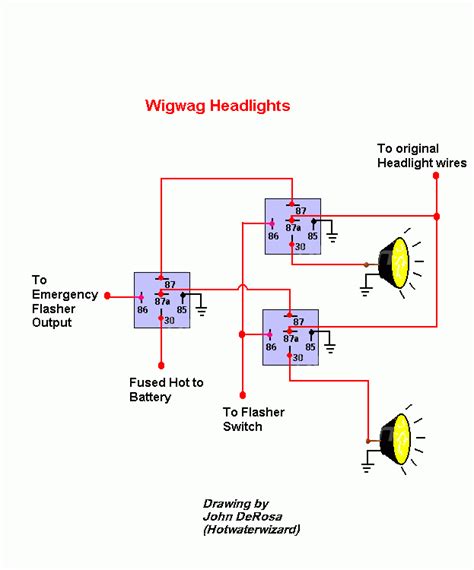 relays wiring  headlight flash