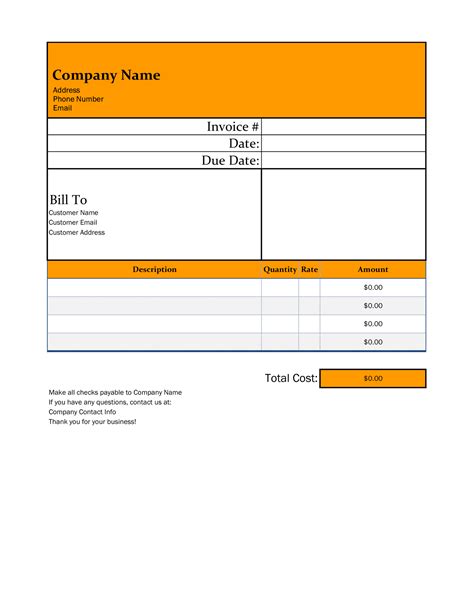 invoice template bookkeeping services