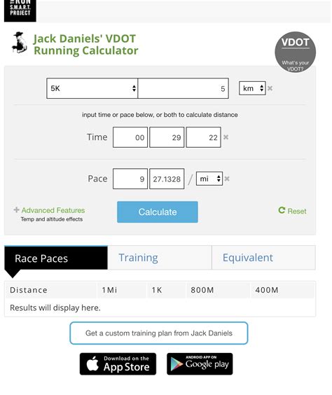 runsmart vdot running calculator running calculator smart project