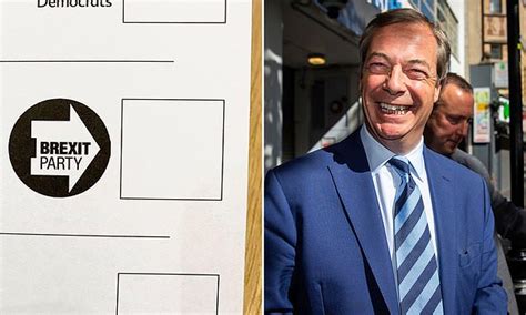 brexit party logo cleverly points voters  nigel farage daily mail