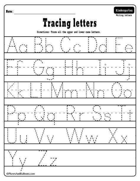printable letter tracing worksheets  kindergarten alphabet