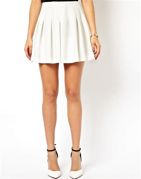 Lyst Asos Mini Skirt With Structured Pleats In White