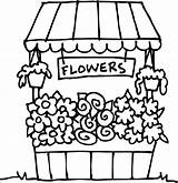 Flower Shop Coloring Clip Clipart Stand Drawing Store Book Floristry Floral Globe Cute Transparent Cliparts Collection Webstockreview Library Sweetclipart sketch template