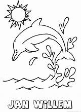 Dolfijn Willem Dolphin Printable sketch template
