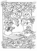 Hidden Printable Christmas Winter Object Puzzles Pages Printablee Via sketch template