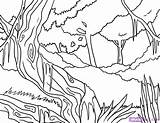 Coloring Jungle Pages Scene Drawing Popular Draw sketch template