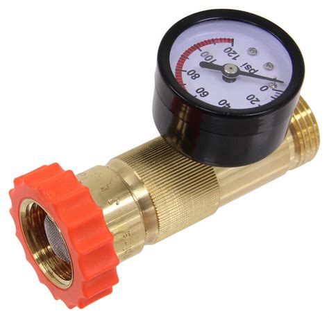 valterra rv water pressure regulator  gauge  rvs brass lead  valterra rv water