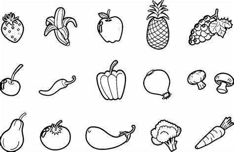 fruits  vegetables colouring pages evelynin geneva