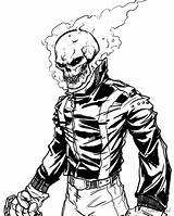 Coloring Ghost Rider Pages Clipart Superheroes Comments Library sketch template