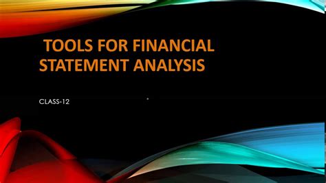 Tools Of Financial Statement Analysis Youtube
