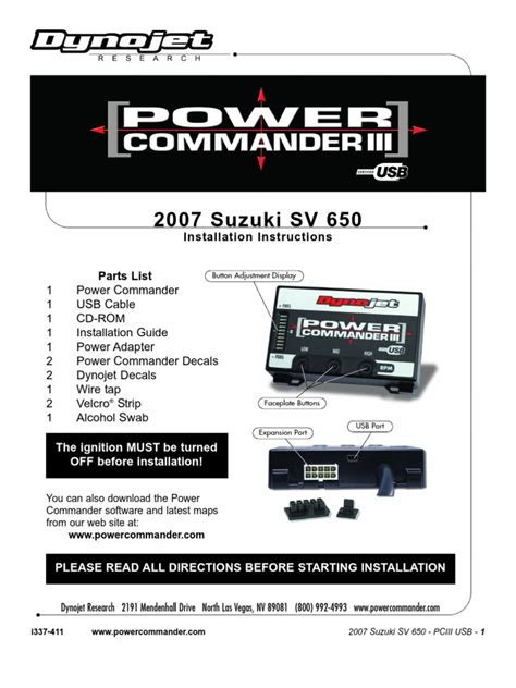 power commander iii usb install guide electrical connector manufactured goods