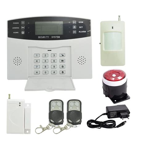 set home security alarm system mhz wireless pir motion sensor door contact lcd panel gsm