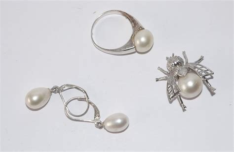 set zilveren sieraden met parels catawiki