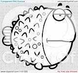 Bored Blowfish Outlined Coloring Clipart Cartoon Vector Cory Thoman sketch template