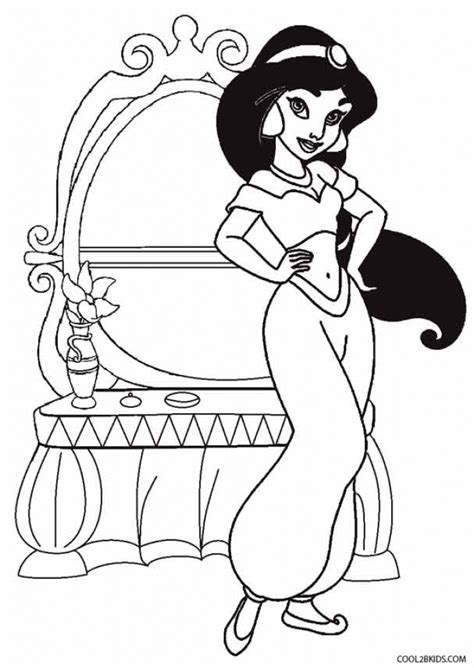 printable disney princess jasmine coloring pages
