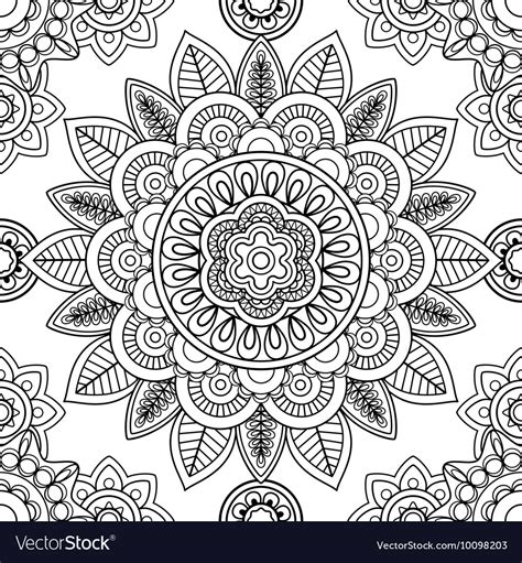 ethnic seamless pattern coloring pages template vector image