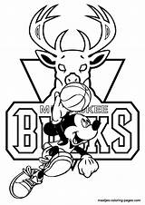 Bucks Coloring Milwaukee Pages Mickey Mouse Nba Print Browser Window sketch template