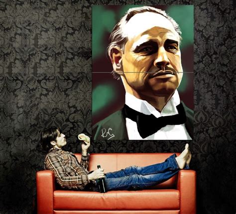 Don Vito Andolini Corleone Portrait Marlon Brando