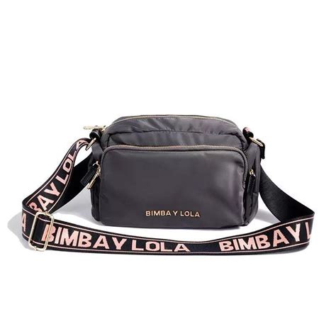 bimba  lola padded  crossbody slingbag dark greypink womens fashion bags wallets