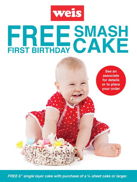 Weis Markets Free Smash Cake With Purchase Of 1 4 Sheet