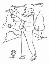 Golf Coloring Pages Printable Template Golfer Getcolorings Color Print sketch template