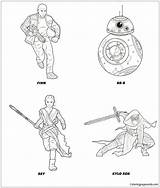 Wars Star Pages Force Awakens Coloring Rey Kylo Finn Ren Bb8 Print Kids Color Printable Sheets Poster Printables Cartoons Disney sketch template