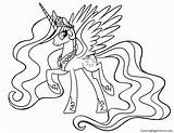 Pony Little Pages Luna Coloring Princess Mlp Getdrawings Celestia sketch template