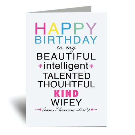 wifey birthday card happy birthday wifey funny greeting etsy