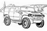 Hummer Coloring Humvee H2 sketch template