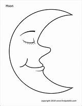 Moon Printable Coloring Face Pages Templates Template Printables Board Firstpalette Stencil Crafts Choose Halloween sketch template