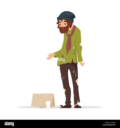 Homeless Person Begging On The Street Stock Vector Images Alamy