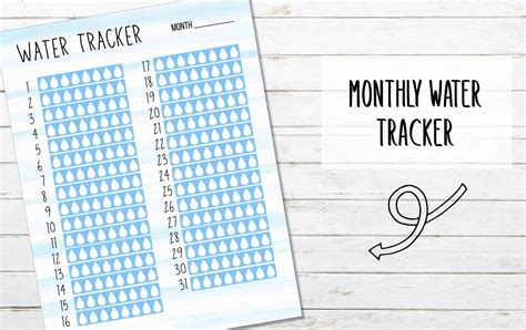 printable monthly water tracker  printable home